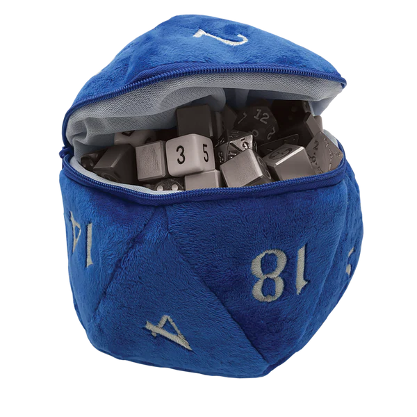 D20 Plush Dice Bag - Blue